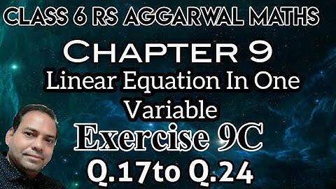 Exercise 9C Q.17 to Q.24 class 6 RS Aggarwal Maths