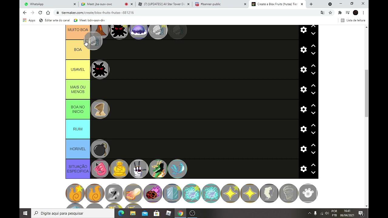 TIER LIST* QUAL A MELHOR FRUTA LOGIA DO BLOX FRUITS !!! 