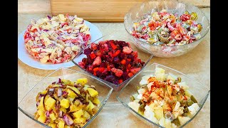Пять Самых Вкусных салатов БЕЗ ЯИЦ И МАЙОНЕЗА ! Новогоднее меню 2020 / мария мироневич
