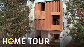 This 1200 sq ft Bengaluru Home Uses a Screened Facade for Light & Ventilation! (House Tour)