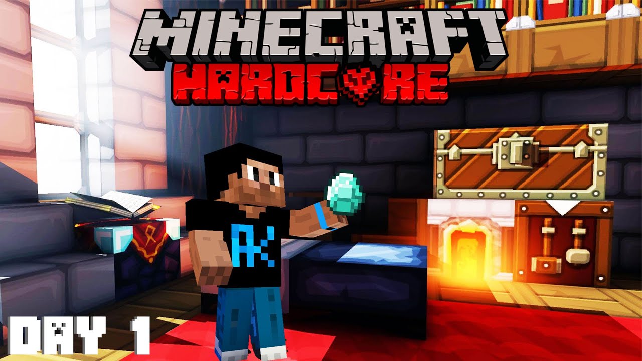 HARDCORE Minecraft Day 1 with Akan22 "In Hindi"