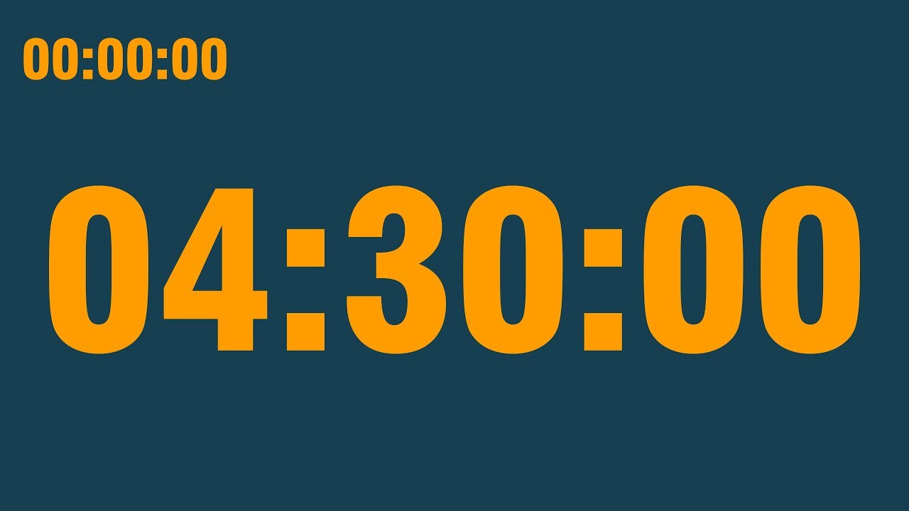 4 Hour 30 Minute Timer with End Alarm Time Elapsed And Progress Bar 4 Hour 30 Minute Timer with End Alarm Time Elapsed And Progress Bar