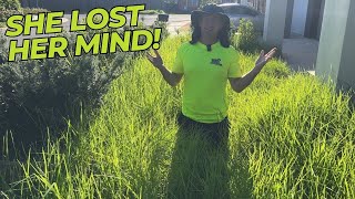 She lost her mind when I knocked on her door! Awesome reaction! Free Mow Fridays