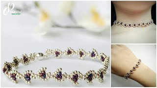 Easy DIY beaded choker (bracelet) | How to make beaded bracelet | Jewelry beading tutorial.