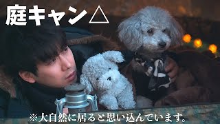 🐶【奇行】愛犬と自宅の庭で一泊二日のガチキャンプをしてみた。※男は大自然に居ると思い込んでいます。序章【トイプードル】