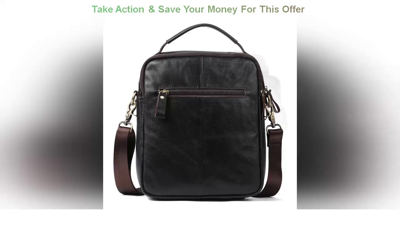 Review New Handbag Men's 100% Genuine Cowhide Leather Shoulder Bag Quality Men Messenger Bags Cross