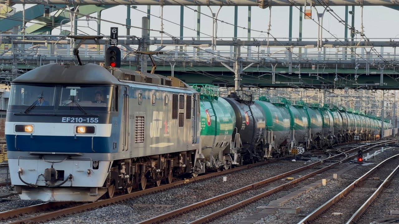 4K高画質】【釜次位にタキ1000-1有り！】JR貨物EF210形100番台155号機