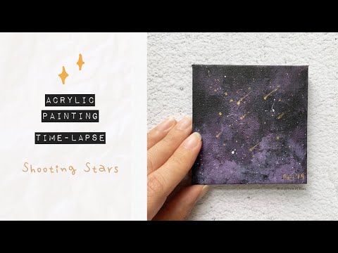 A Painting Process: Shooting Stars | Acrylic Painting (Time-lapse) | WildflowerDay