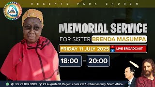 MEMORIAL SERVICE FOR  SISTER BRENDA MASUMPA |11|07|2025