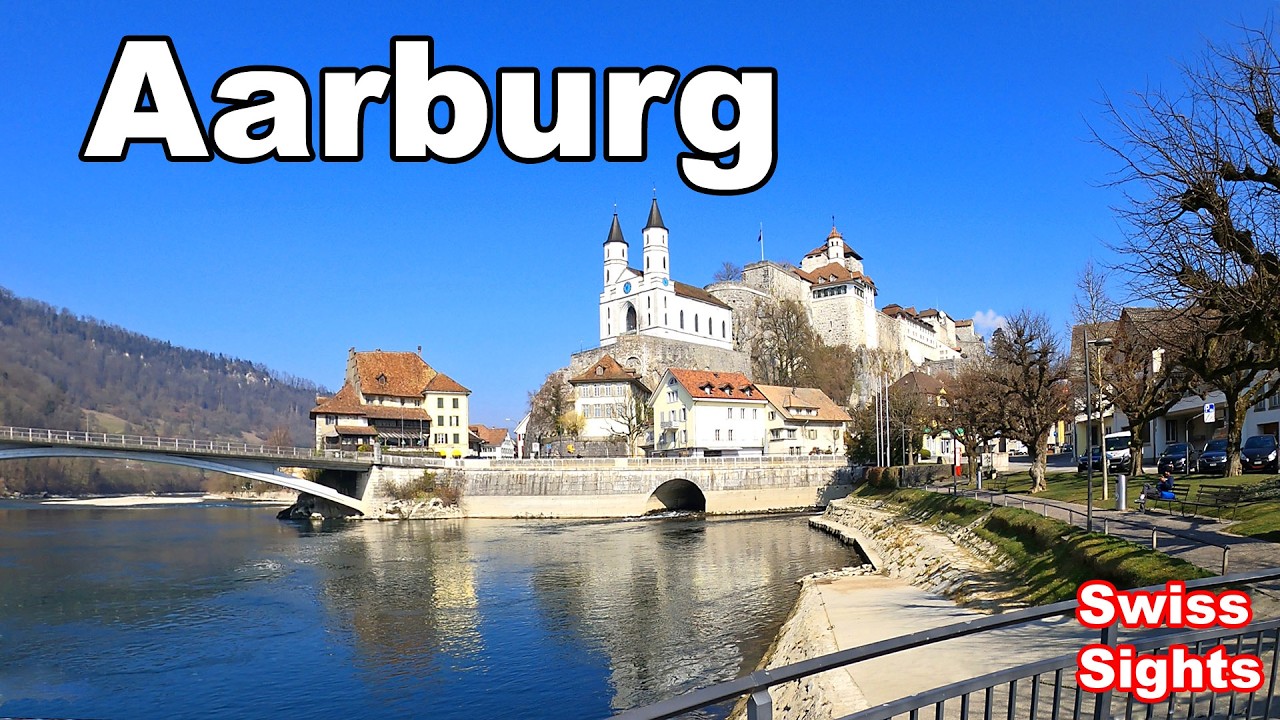 Aarburg Switzerland 4K Where Aare River flows backwards