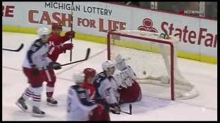 Datsyuk no-look pass on Nyquist's 1st NHL Goal.+ Interview.March 26 2012.