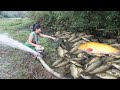Unique Wild Fishing, Detecting Fish In Lake, Use Water Pump To Catch Fish. Harvest Lot Of Big Fish