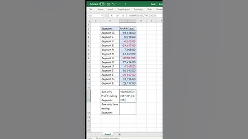 Sum only Positive/ Negative numbers #shortfeed #excel #shorts
