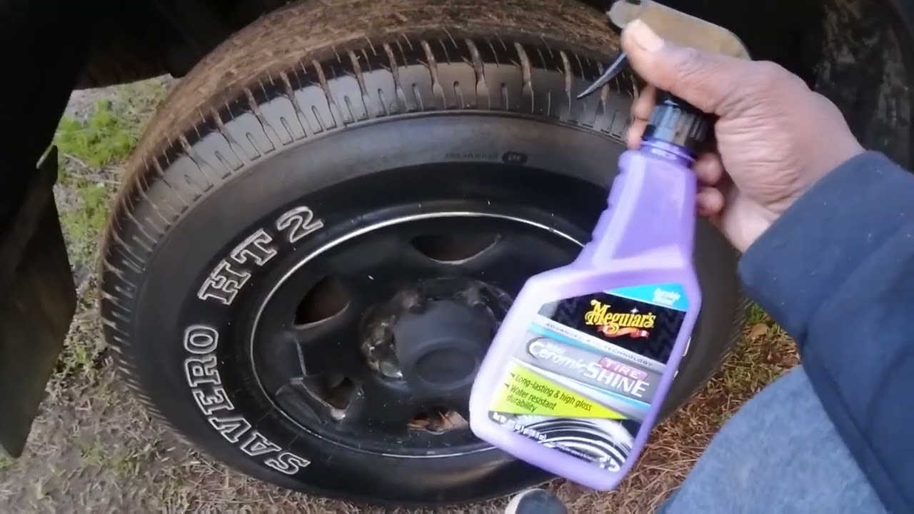meguiar's hybrid ceramic tire shine test with microfiber pad