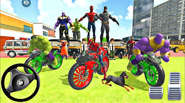 🦚 Indian Thift Auto🔥 Monster Spiderman vs Hulk Car Game Racing 3D 🐎 Lot