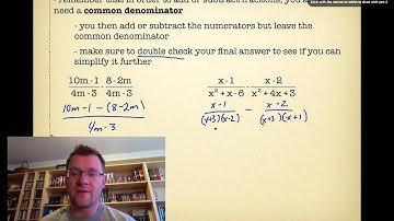 6.3 Adding and Subtracting Rational Expressions