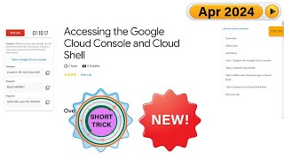 [2024] Accessing the Google Cloud Console and Cloud Shell | #qwiklabs | #Short-Trick | #Arcade