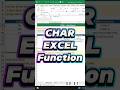 Excel A–Z in 60s: CHAR — Turn Numbers into Characters