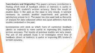 The Effect of Direct Vs  Indirect Written Corrective Feedback on L2 Learners Written Accuracy in EFL