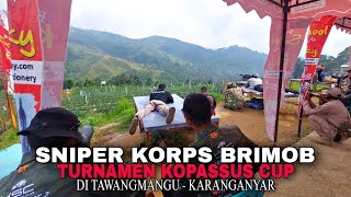 BRIMOB CORPS SNIPERS AT THE KOPASSUS CUP TOURNAMENT IN TAWANGMANGU, CENTRAL JAVA, BRAVING THE COL...