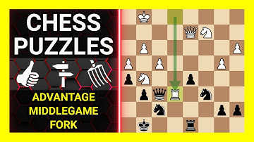 Chess Puzzles to Practice. Themes: Advantage, Middlegame, Fork. Learn Chess