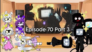 Murders Drones Character React To Skibidi Toilet 70 Part 3 (by DaFuq!?Boom!)| Gacha React