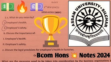 Human Resource Management Unit 5 Notes | Bcom Hons | Discuss Legal Provisions For Safety Of Workers👷