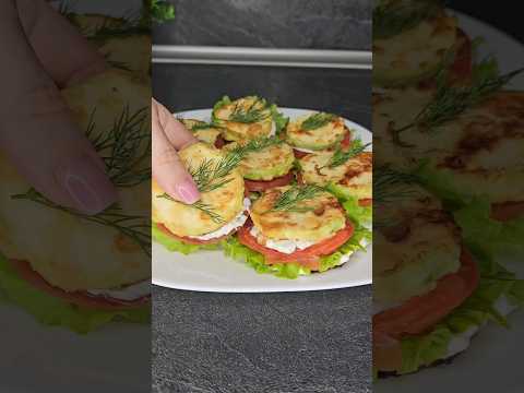 Кабачковый бургер 🍔 Подробности рецепта в закрепленном комментарии #еда #рекомендации #рецепты