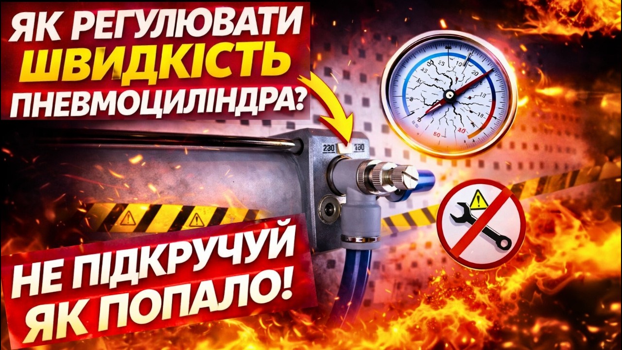 Регулировка скорости движения пневмоцилиндра ⚙️ Правильная настройка дросселей | ПНЕВМОСХЕМА