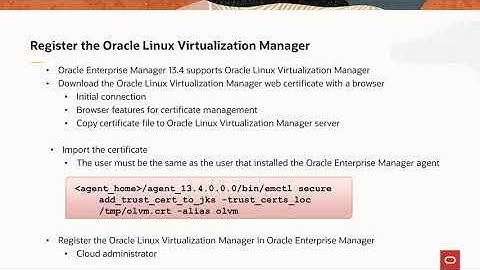 Registering Oracle Linux Virtualization Manager with Oracle Enterprise Manager