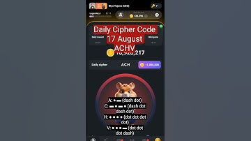 Hamster Kombat Daily Cipher Code 17 August 2024 । Hamster Kombat Morse Today Cipher Code 17 August