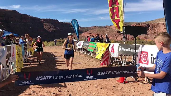 Rachel Drake winning the 2018 Moab Trail Marathon