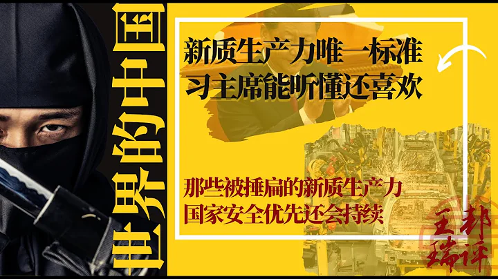 新質生產力唯一標準，習主席能聽懂還喜歡；那些被捶扁的新質生產力；國家安全和新質生產力誰優先；獨角獸企業能不能靠領導指揮搞出來 |《#世界的中國》 - 天天要聞