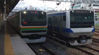 E531系0番台K418編成KY出場回送警笛を鳴らして宇都宮駅発車