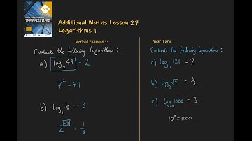 27. Logarithms 1. Additional Maths OCR FSMQ