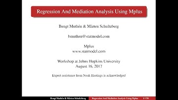 Regression and Mediation Analysis and DSEM - Johns Hopkins Workshops, 08-16-2017, P4