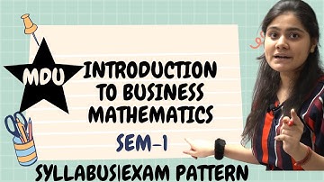 Introduction to Business Mathematics|MDU| BBA SEM-1