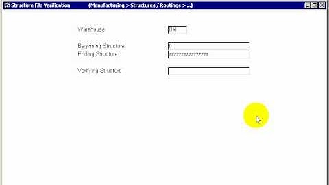 DYNAMIC 3i Free Edition ERP tutorials - structure file verification