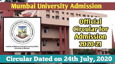 IDOL Admission Announcement 2020-21 | Distance/Open Correspondence | Mumbai University | Ashish Sir