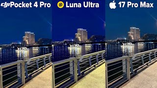 DJI Pocket 4 Pro vs iPhone 17 Pro Max vs Insta360 Luna Ultra || Daylight Camera Test