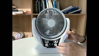 4-in-1 Solar Rechargeable Fan with LED Light, 2 Bulbs & Power Bank (Model 606) – Best Solar DC FAN