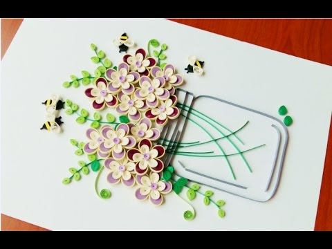 paper quilling flower for beginner learning video 26 paper flower card paper quilling flower videos