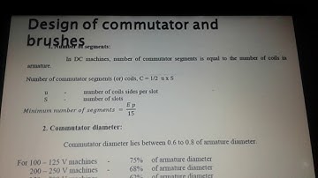 DESIGN OF COMMUTATOR AND BRUSHES