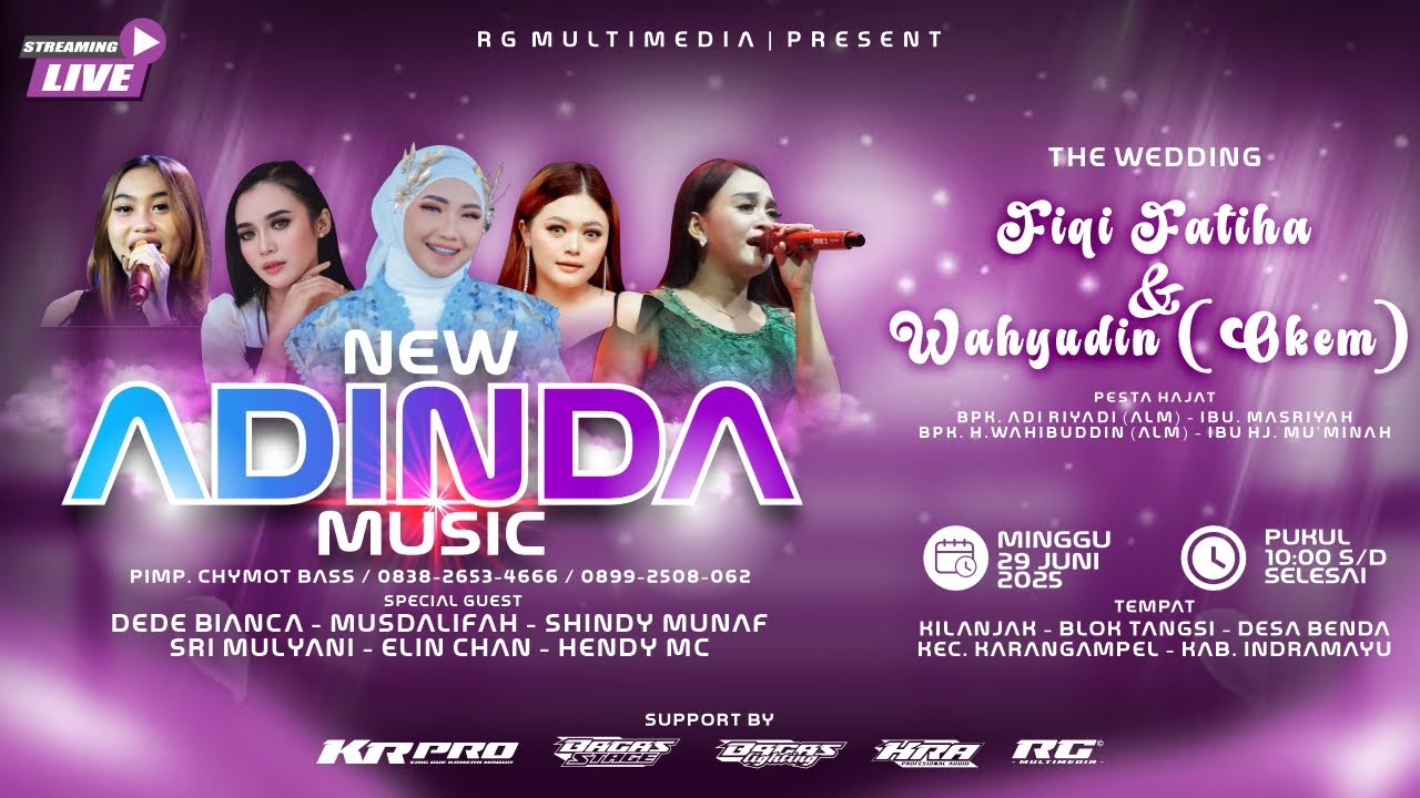 LIVE / NEW ADINDA MUSIC / PERNIKAHAN / FIQIH & WAHYUDIN / MINGGU 29 JUNI 2025 BENDA