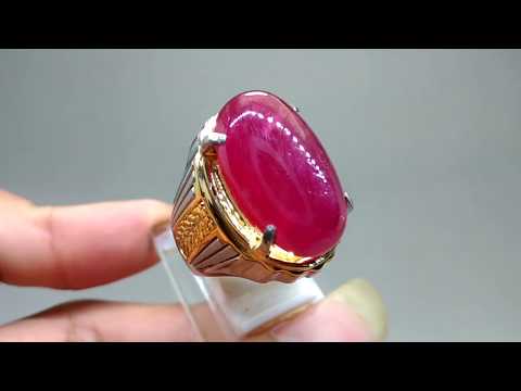 Cincin Batu Permata Merah Delima Natural Ruby Pigeon Blood Asli (Kode 1330). 