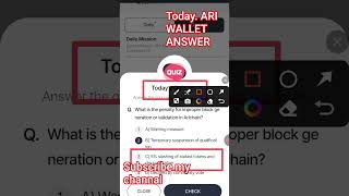 Today Ari Wallet Rewards — Jeeto Free Tokens 🏆Ari Wallet #dailyquiz #dailyquiz #viral #youtunesshort