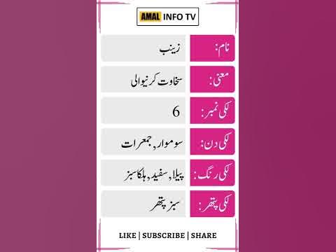 Zainab Name Meaning in Urdu - Zainab Name Meaning - Islamic Girl Name