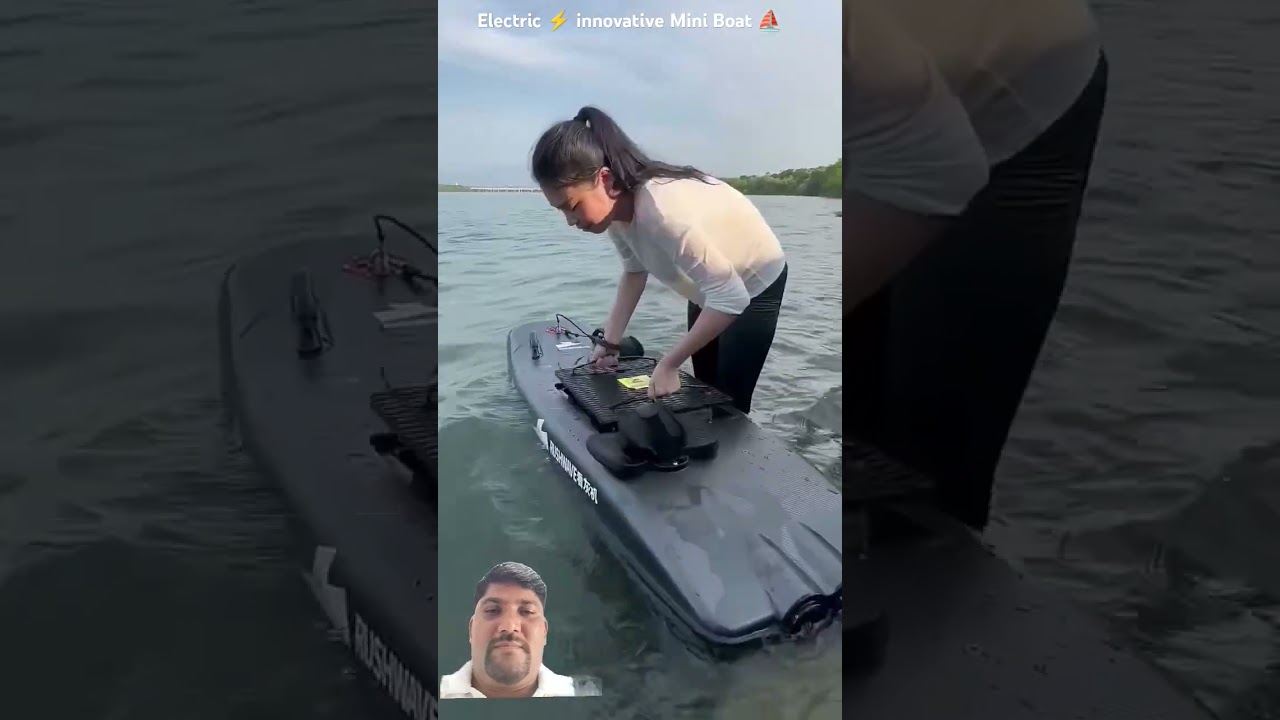 Innovative Electric mini boat in river  