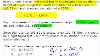 STAT 253 Ch 8 Use of Normal Distribution with Hypothesis Testing
