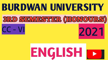 B.A Burdwan University Sem-III || English Honours | CC-6 Question | 2021